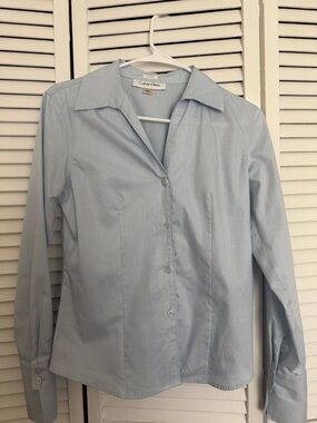 Calvin Klein Pale Blue Women's Button-Up Shirt